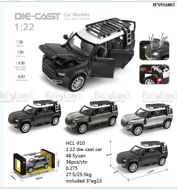Land Rover Defender Die Cast Suv Model Scale 1:22