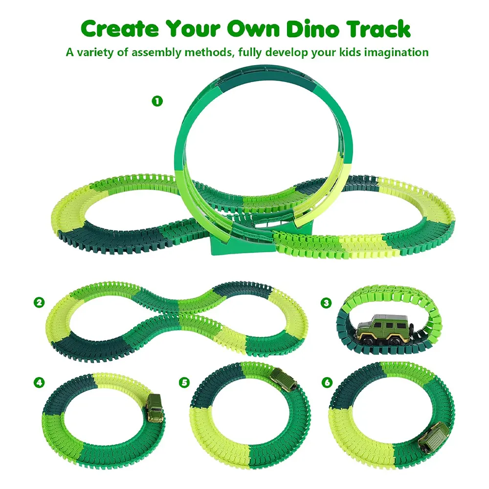 Dinosaur Car Race Track Toy 176 Pcs TR-3087L_2