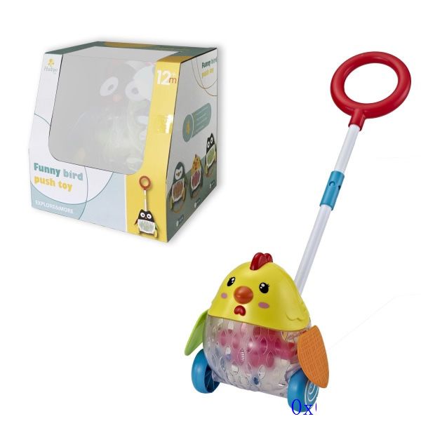 Musical Chicken Toy With Push Bar