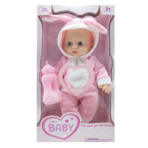 Doll With Feeding Bottle - Lovely Baby