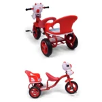 Kids Twin Seater Bear Face Tricycle – Red & White T-220F