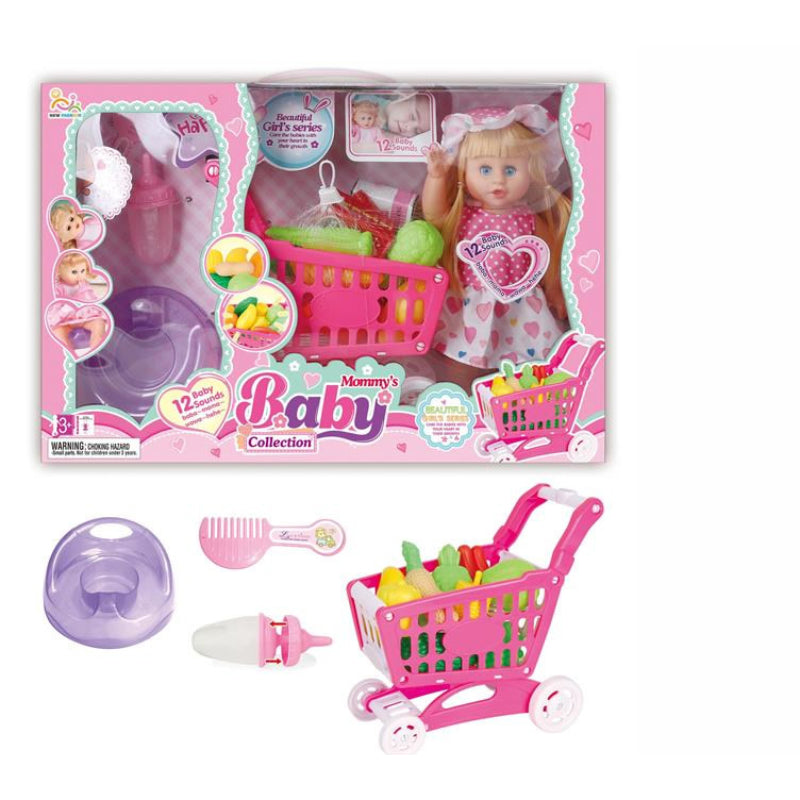 Grocery Shopping Cart Toy Game Set