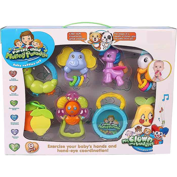 Toddler Rattle Baby Toys Shaking Bells (8 Pcs Set)