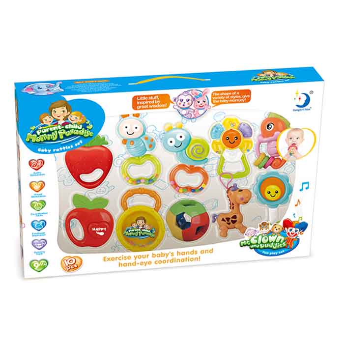 Toddler Rattle Baby Toys Shaking Bells (10 Pcs Set)