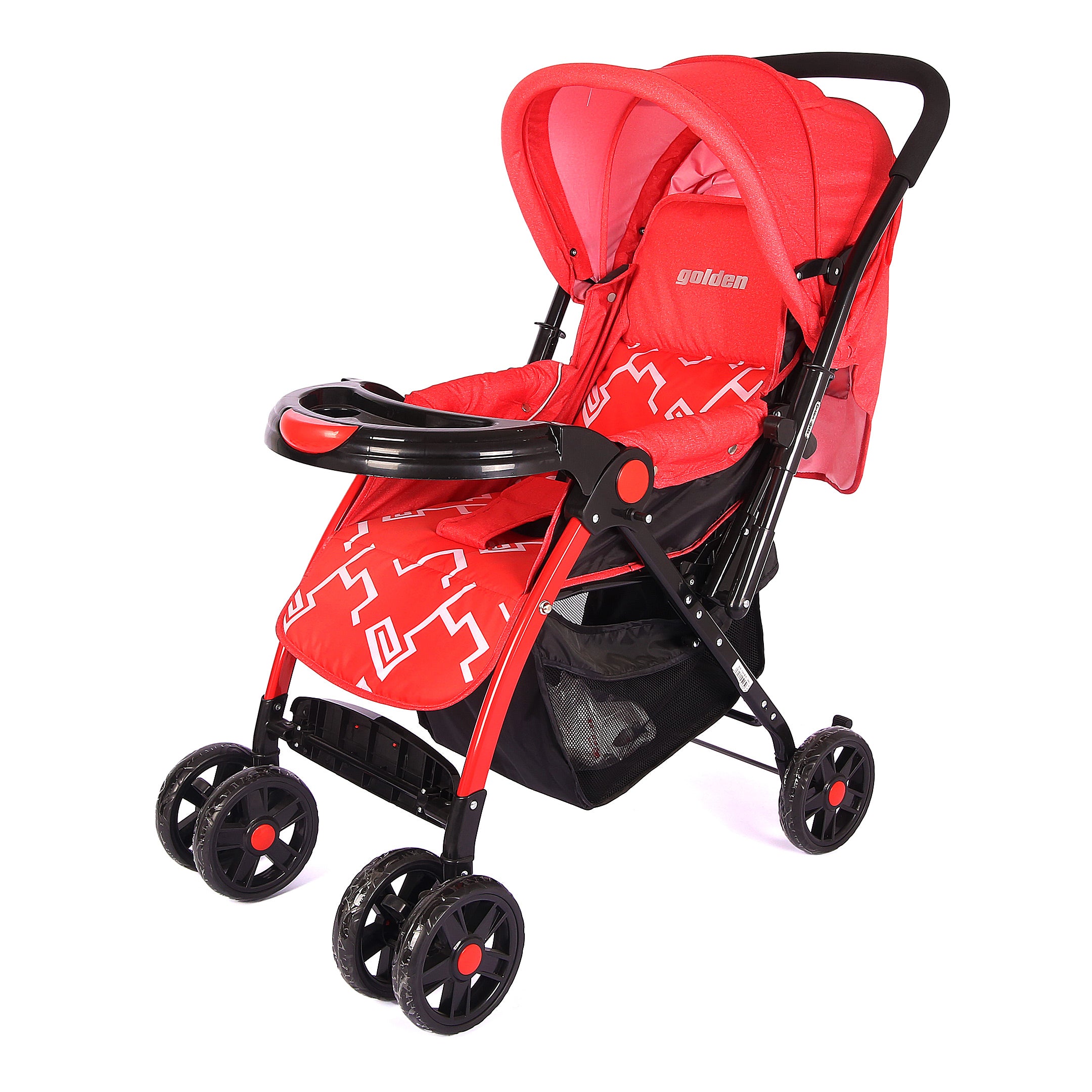 Gold Baby 6 wheels Stroller - Red