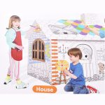 DIY Cardboard Playhouse Painting