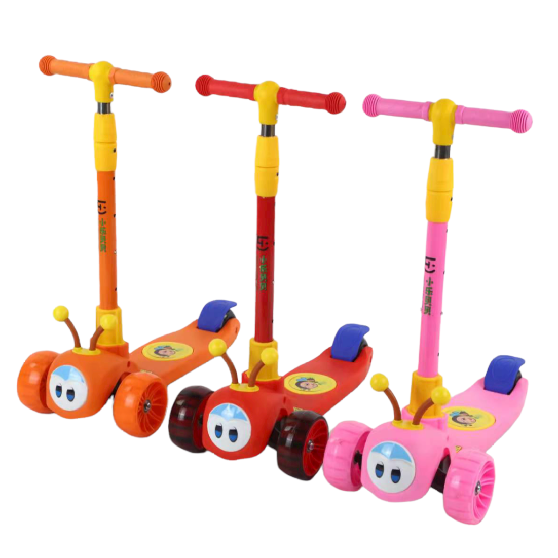 3-Wheel Cartoon Face Kick Scooty