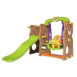 2 In 1 Kids Slide With Basket Ball and Swing Set
