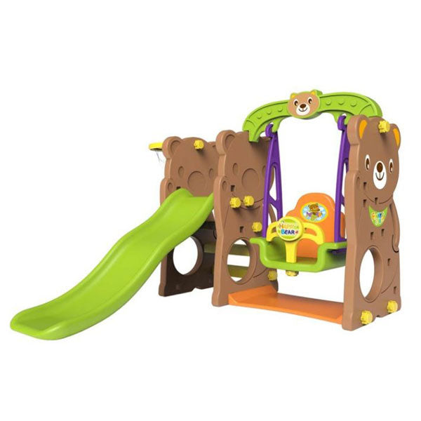 2 In 1 Kids Slide With Basket Ball and Swing Set