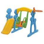 2 In 1 Kids Slide With Basket Ball and Swing Set