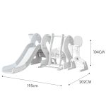 4 In 1 Kids Slide With Basket Ball Foot Ball and Swing Set