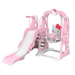 2 In 1 Kids Slide With Basket Ball and Swing Set