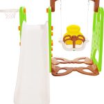 2 In 1 Kids Slide With Basket Ball and Swing Set