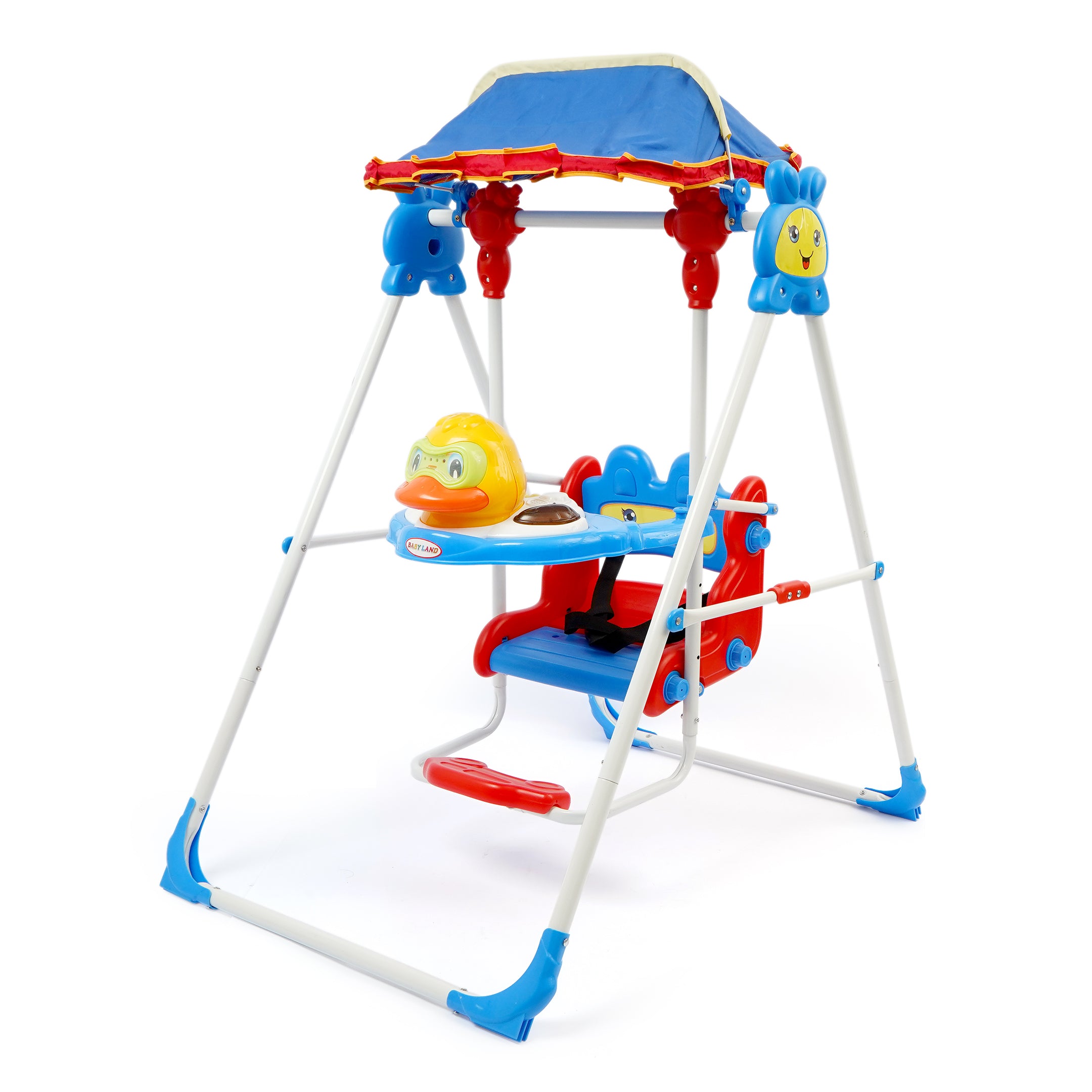Stylish Kids Swing With Canopy and Toy Bar