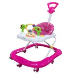 Baby Walker With Push Bar - Cartoon Face