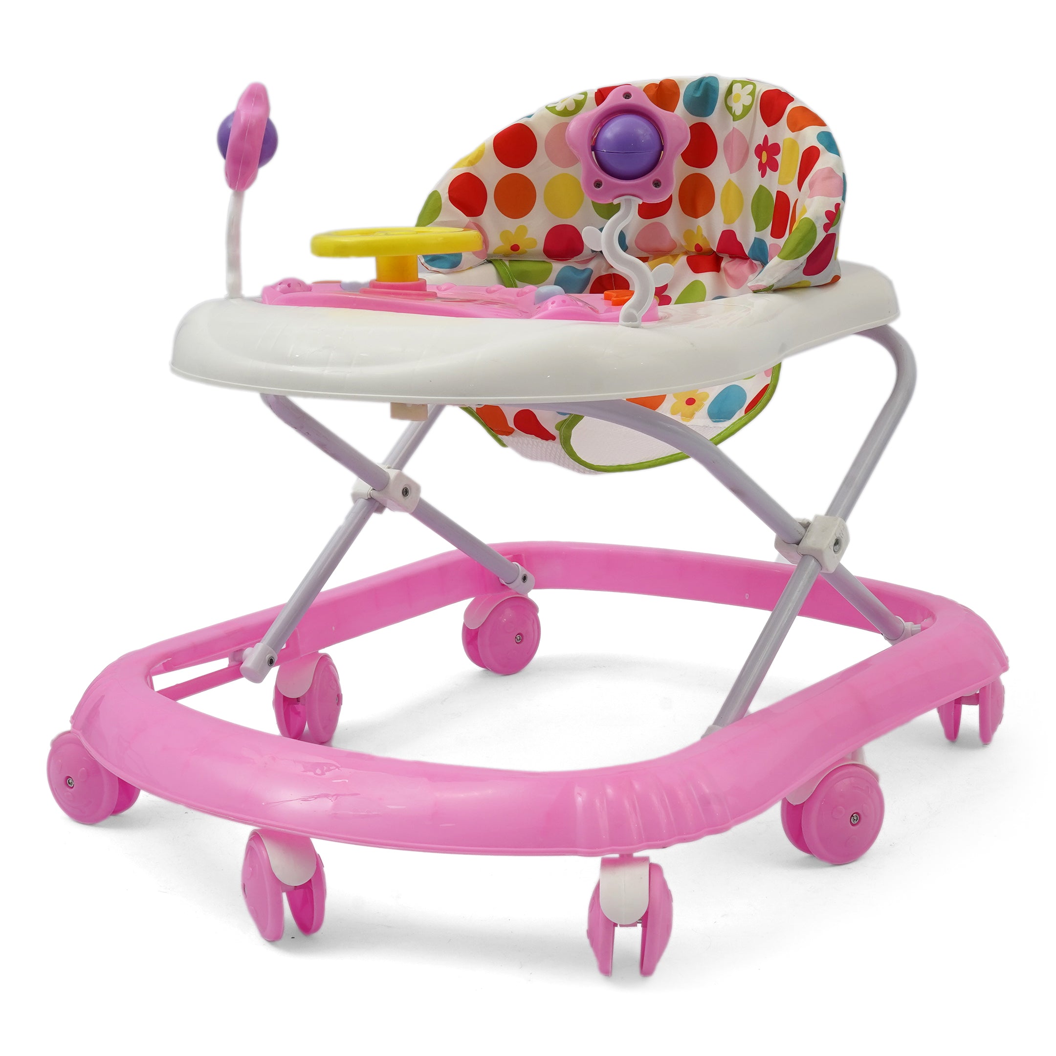 Baby Walker with Toy Bar - Pink