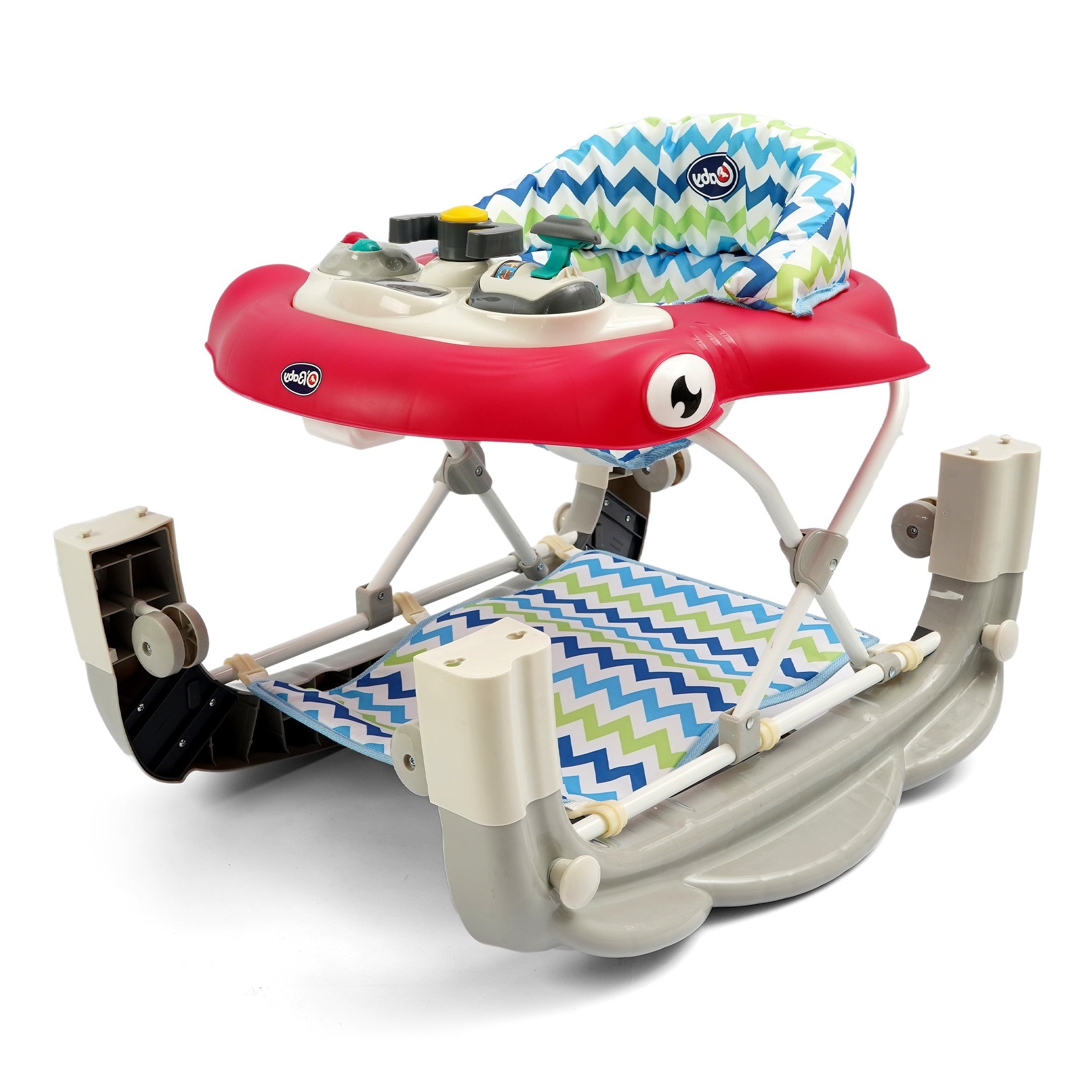 OBaby Multifunctional Baby Walker - Red & Grey