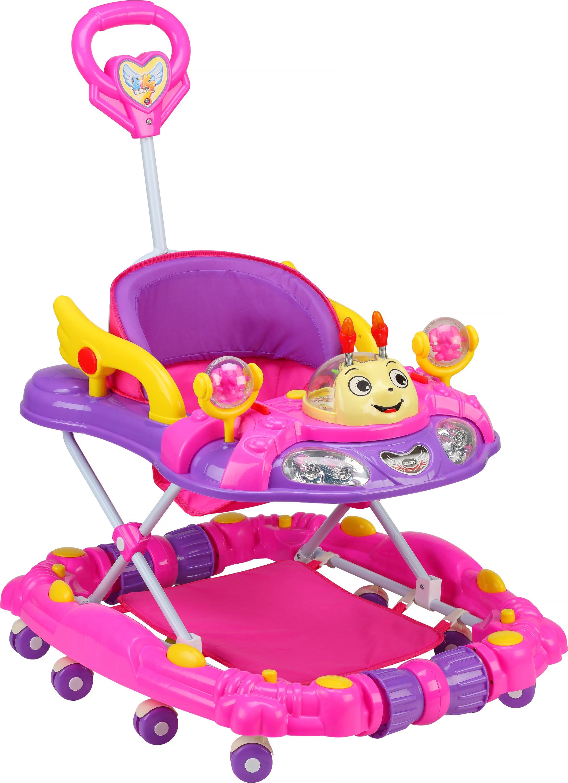 2-in-1 Baby Walker With Push Bar - Car Shape