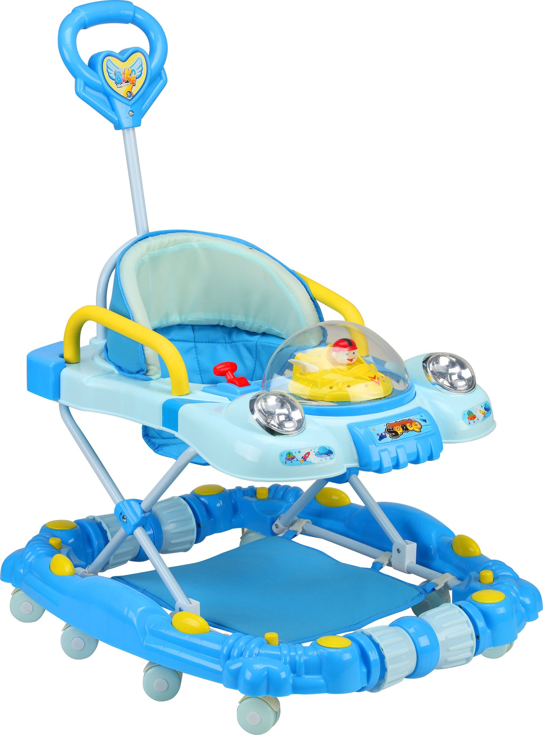 2-in-1 Baby Walker With Push Bar - Car Shape