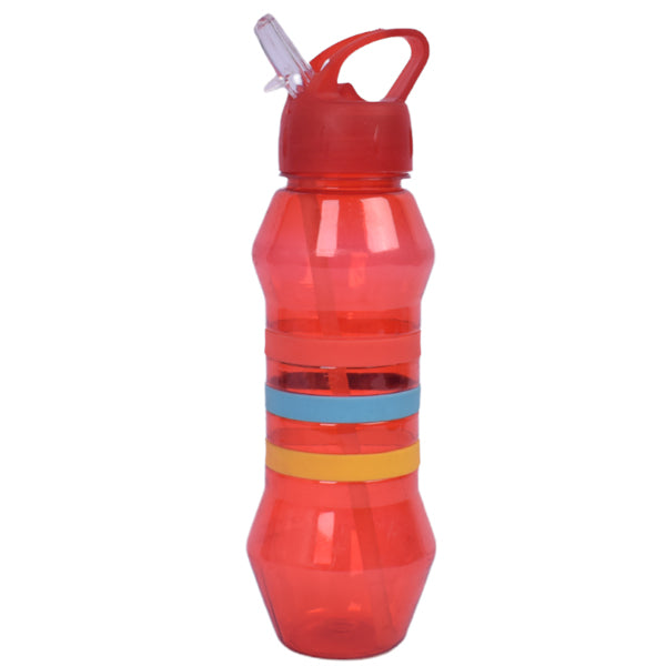 Water Bottle With Flip Straw - Red
