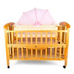 Wooden Baby Cot & Cradle with Mosquito Net