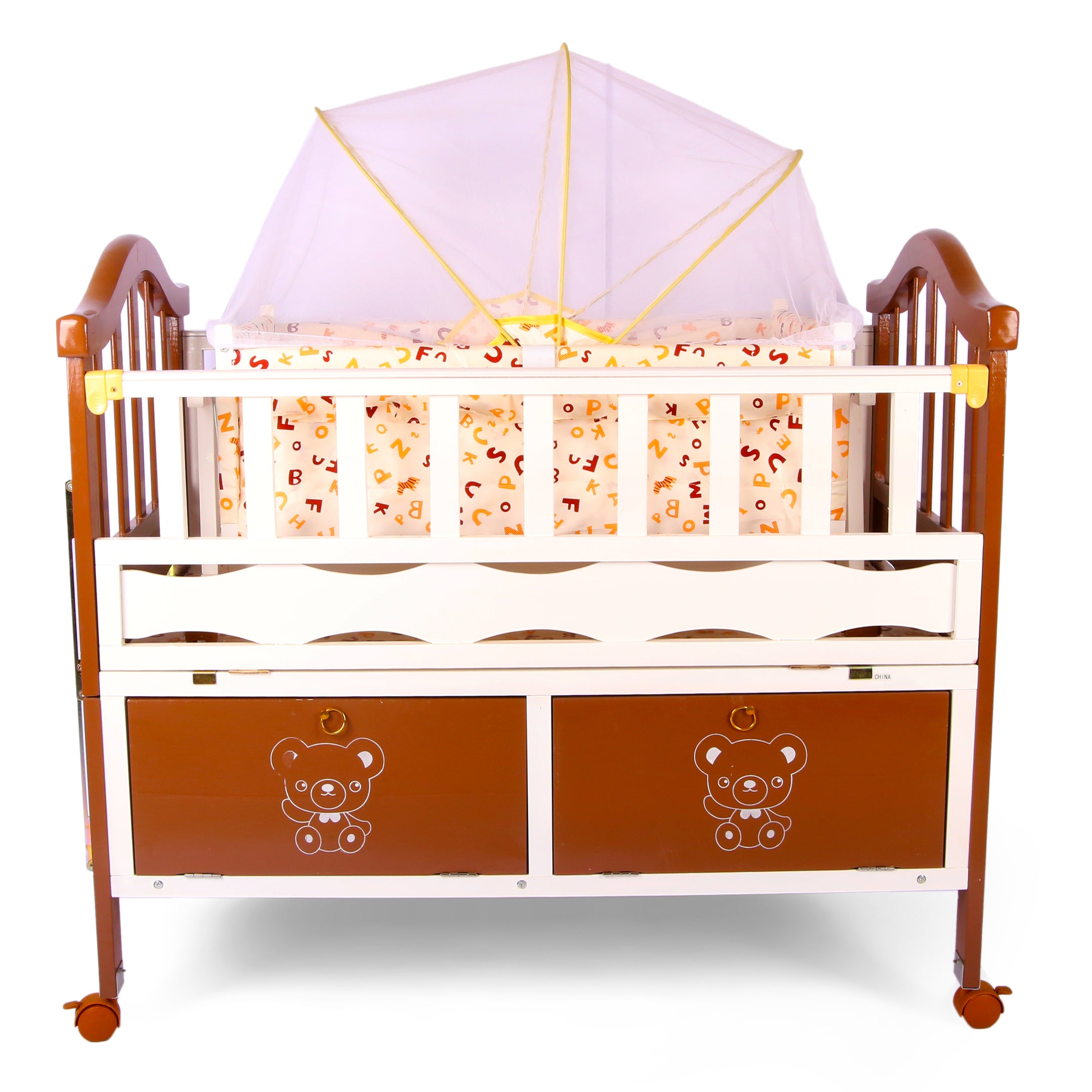 Wooden Baby Cot & Cradle with Mosquito Net