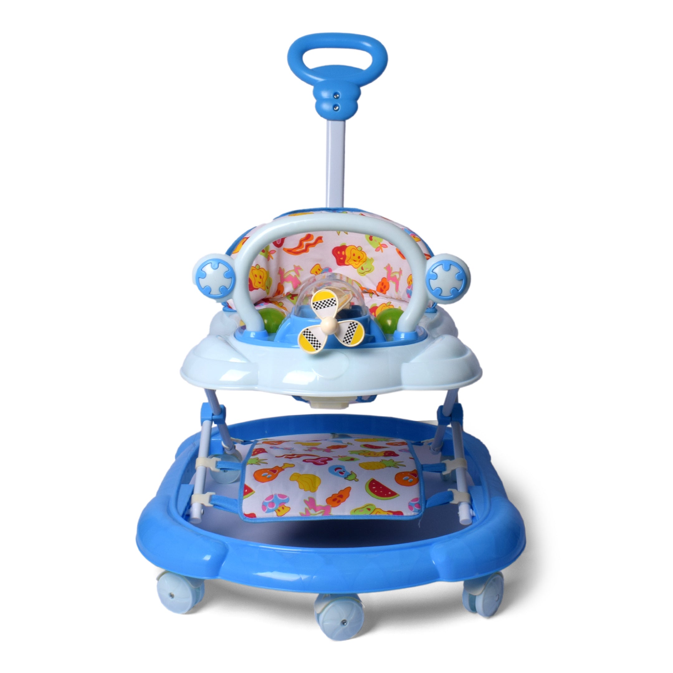 Baby Walker With Push Bar - Blue