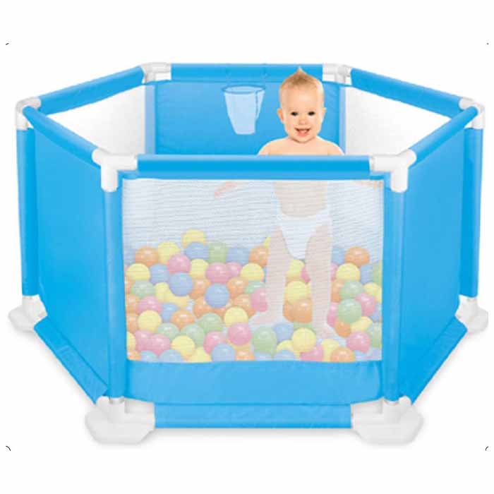 Child Safety Fence Playpen With Ball Pit and Basketball Net