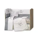 cot bedding set grey tinnies T3032