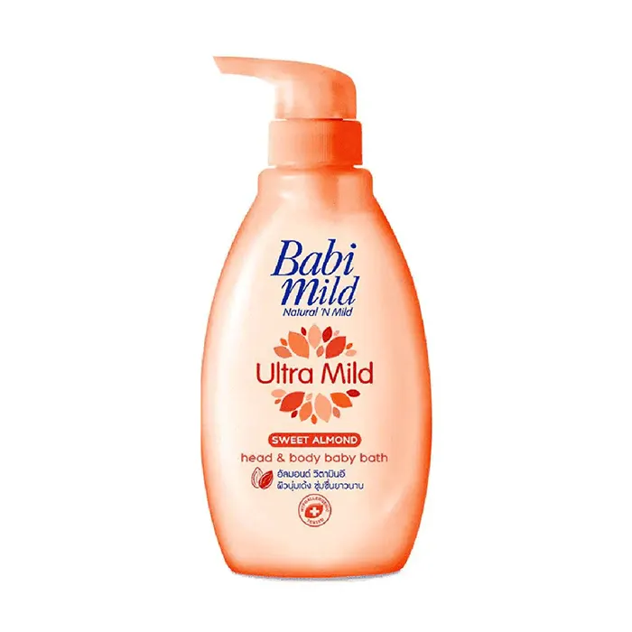 babi mild ultra mild sweet almond baby head and body wash 400ml