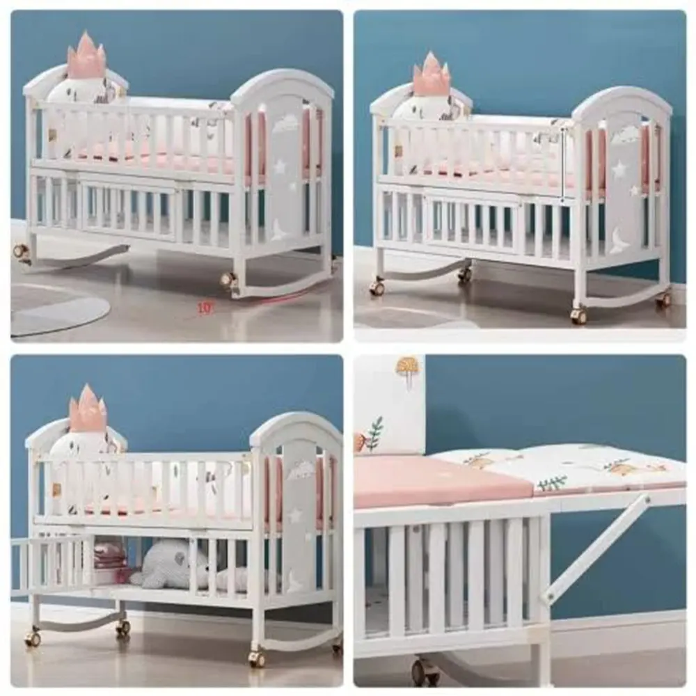 Baby Wooden Cot Crib Sleeping Bed BC-1X-G_1