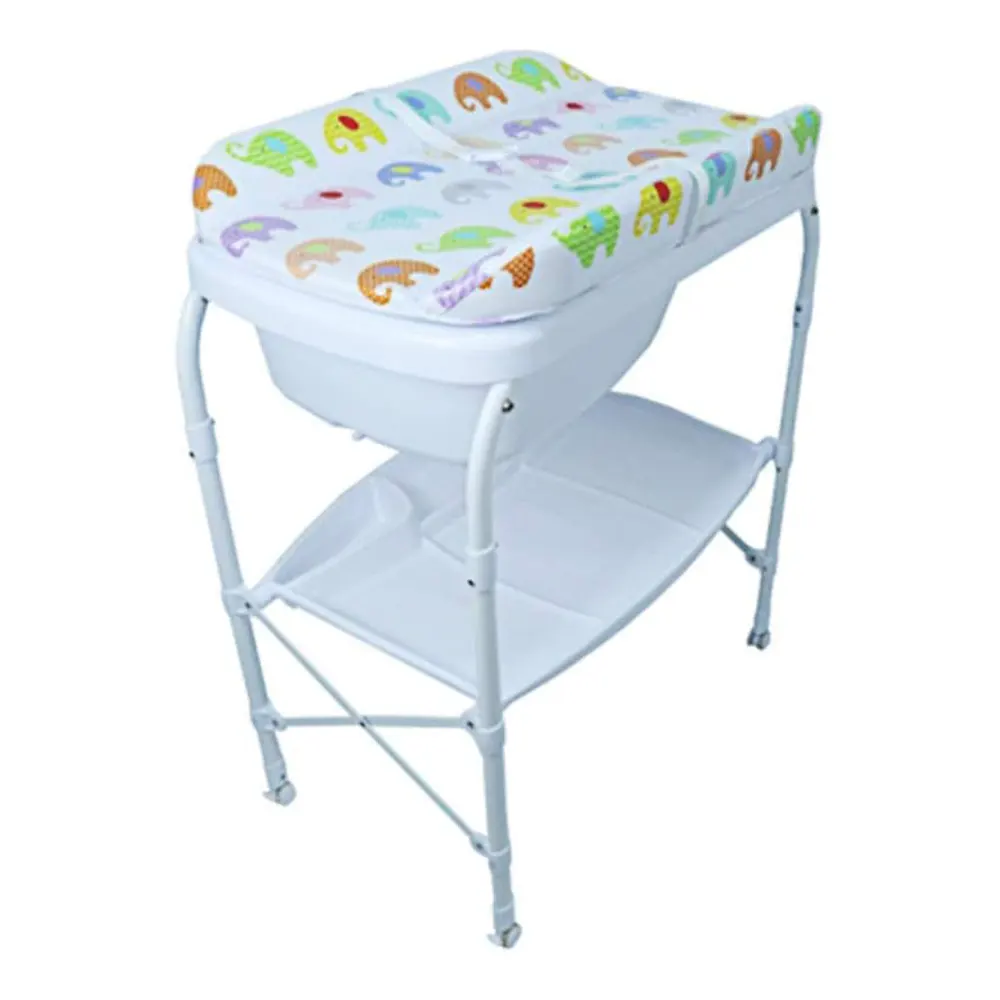 Multifunctional Baby Diaper Table With Foldable Bathtub