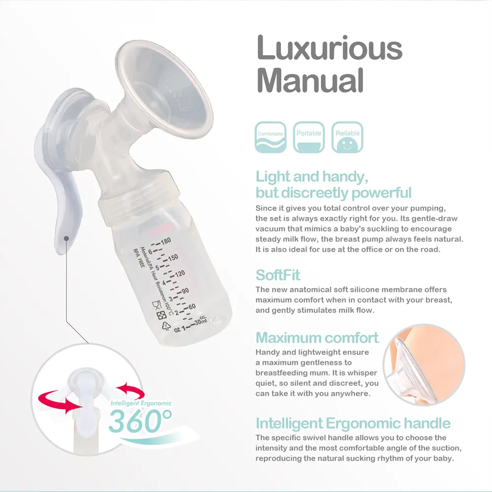 Farlin Manual Breast Pump with Swivel Handle – Wide Neck AA-11008_6