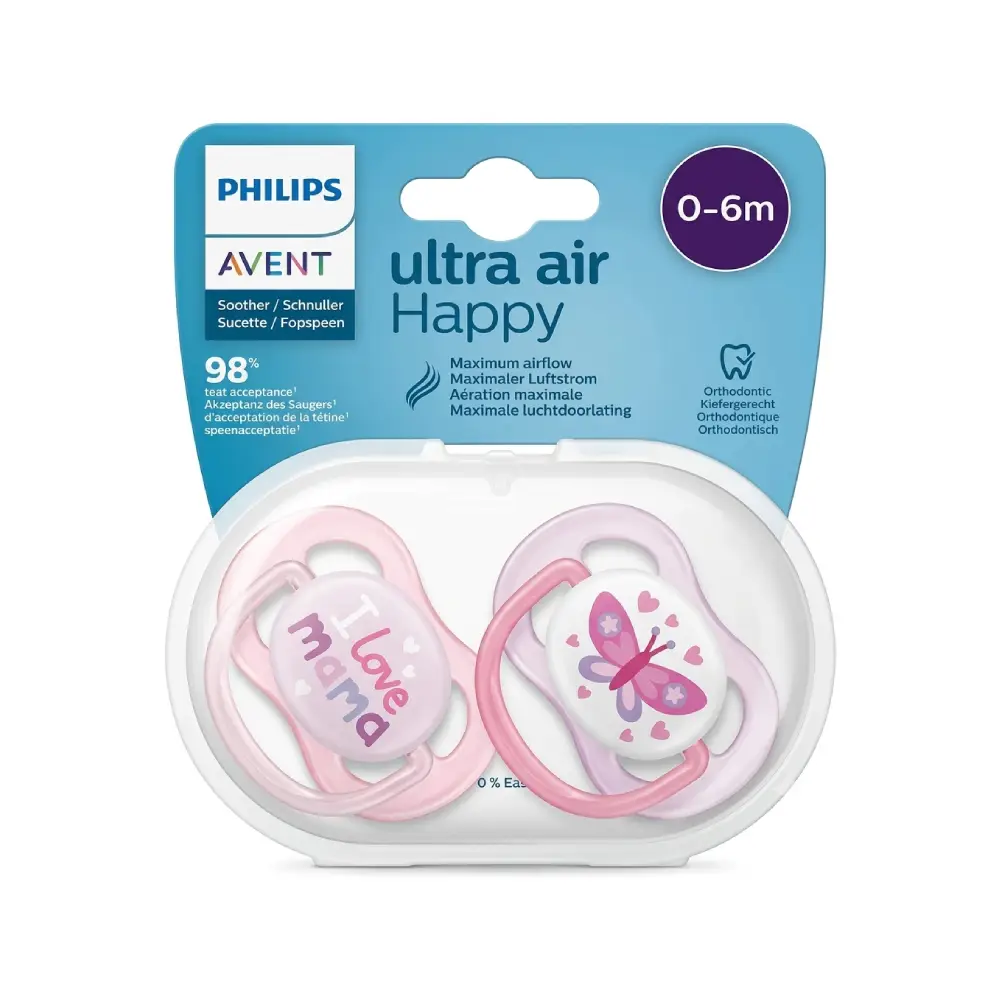 Buy Philips Avent Ultra Air pacifier 0-6 months BPA-free silicone soother with extra-large air holes 2-pack online at best price in Pakistan